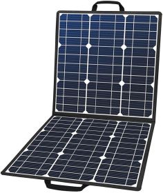 50W 18V Portable Solar Panel, Flashfish Foldable Solar Charger with 5V USB 18V DC Output Compatible with Portable Generator, Smartphones