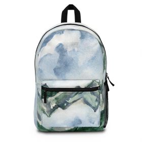 Backpack - Large Water-resistant Bag, Green Mountainside Nature Landscape Blue Sky Print