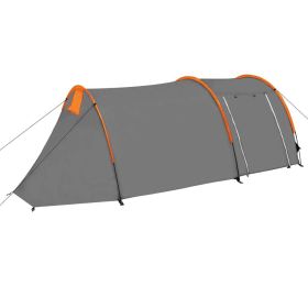 Camping Tent 4 Persons Gray and Orange