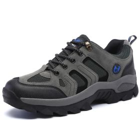 Waterproof Mens Hiking Sneakers Mountain Climbing Shoes Men Outdoor Trekking Sport Shoes Men Non-Slip Hunting Trekking Boots (Color: Gray, size: 45)