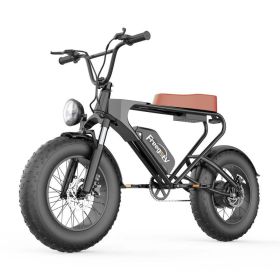 GT200 Off Road Mountain Electric Bike 20'' Fat tires 1200W Powerful Motor outdoor ebike (Color: orange seat)