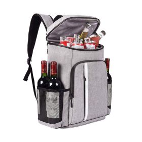 Lightweight Beach Cooler Backpack for Picnics Camping Hiking (Color: Gray, Type: Picnic Backpack)